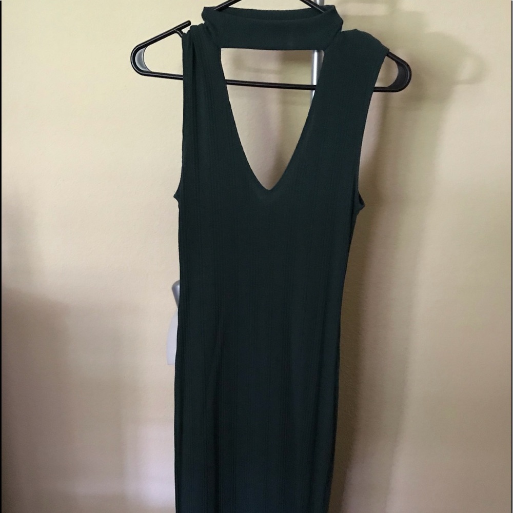 Forest green tight knit dress
